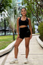 Black Ribbed Seamless Shorts