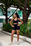 Black Ribbed Seamless Shorts