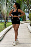 Black Ribbed Seamless Shorts