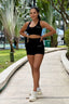 Black Ribbed Seamless Shorts