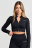 Black Ribbed Crop Longsleeve