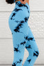 Blue Tie Dye Seamless Tights