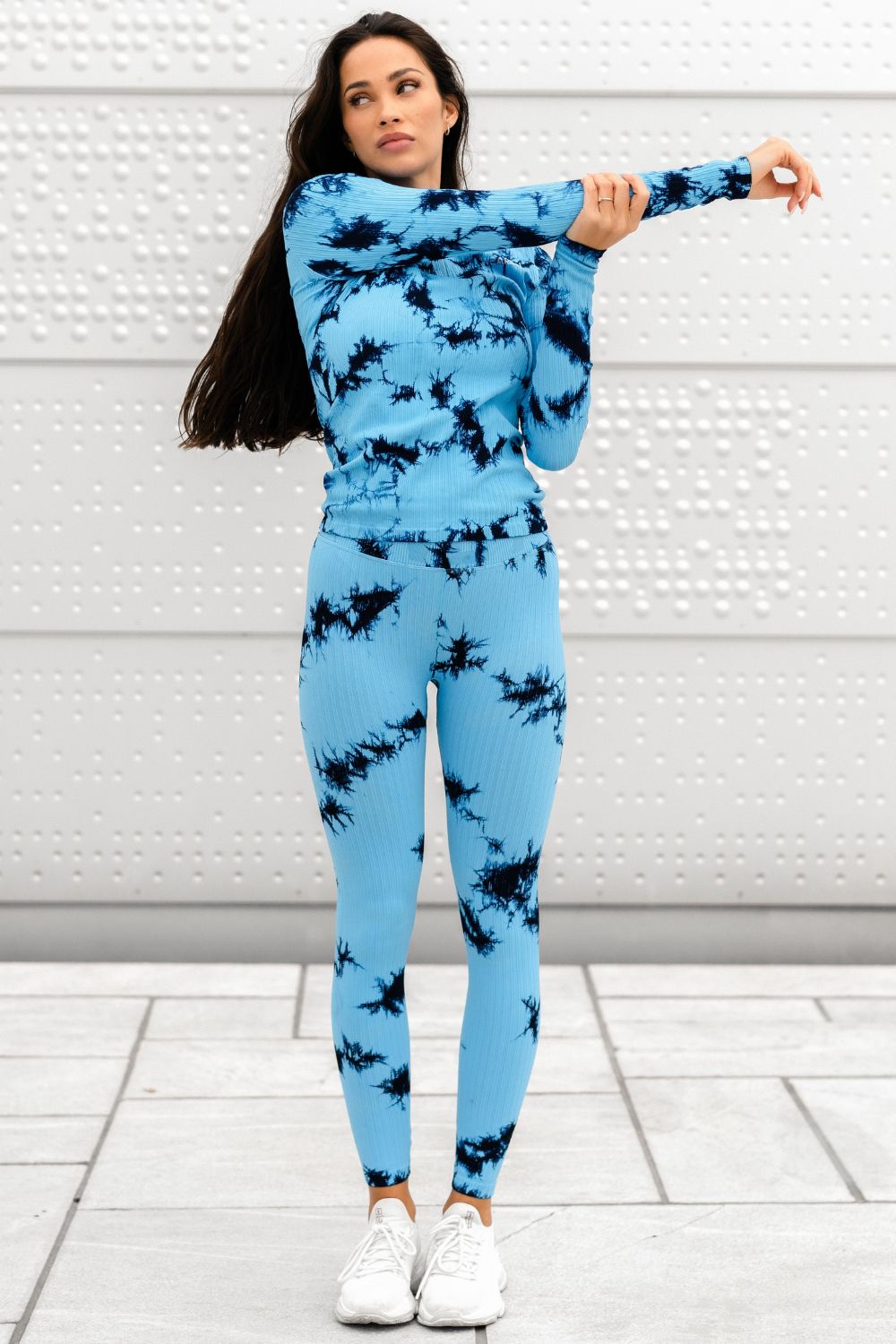 Blue Tie Dye Seamless Tights