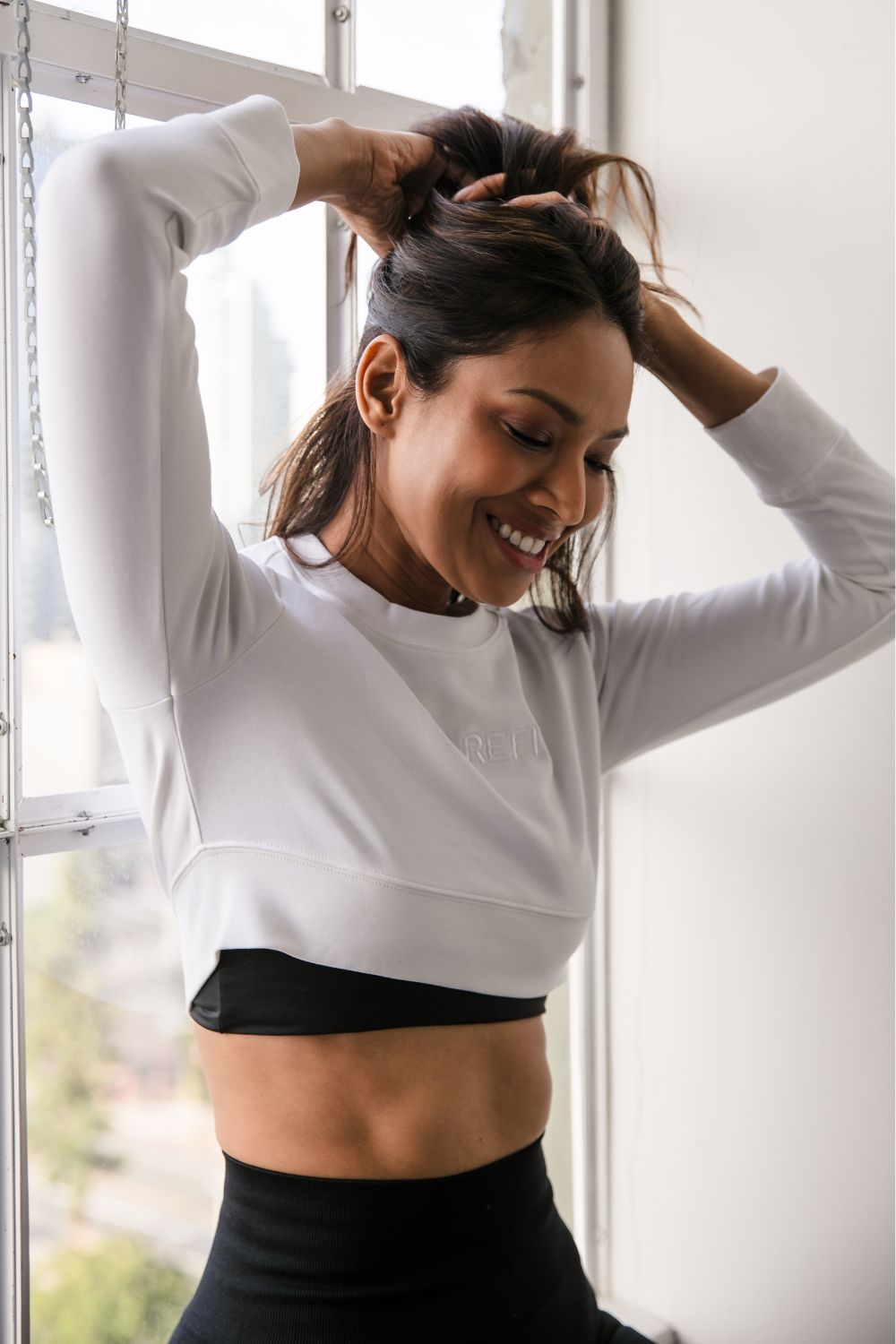 White Cozy Crop Hoodie