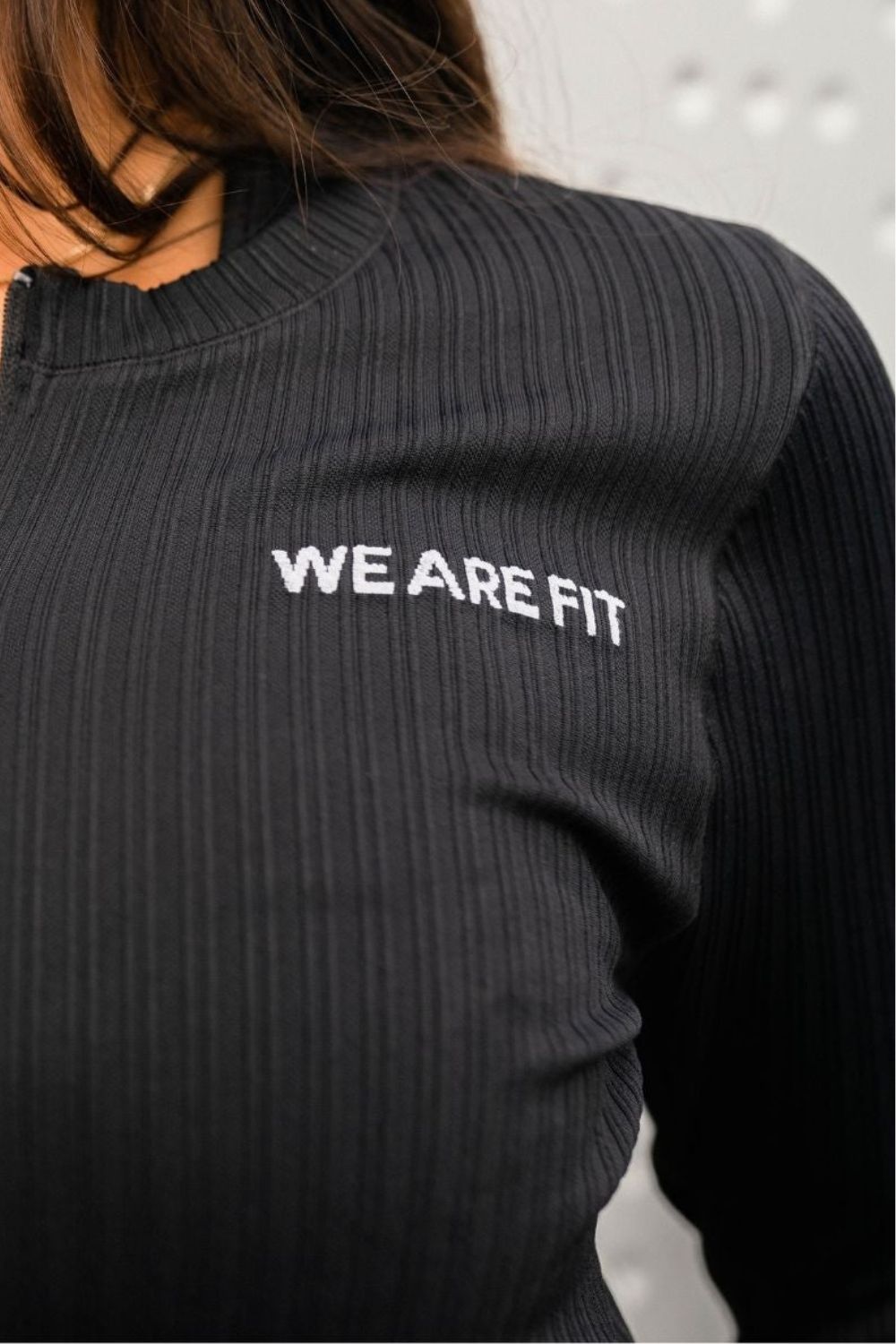 Black Ribbed Seamless Longsleeve