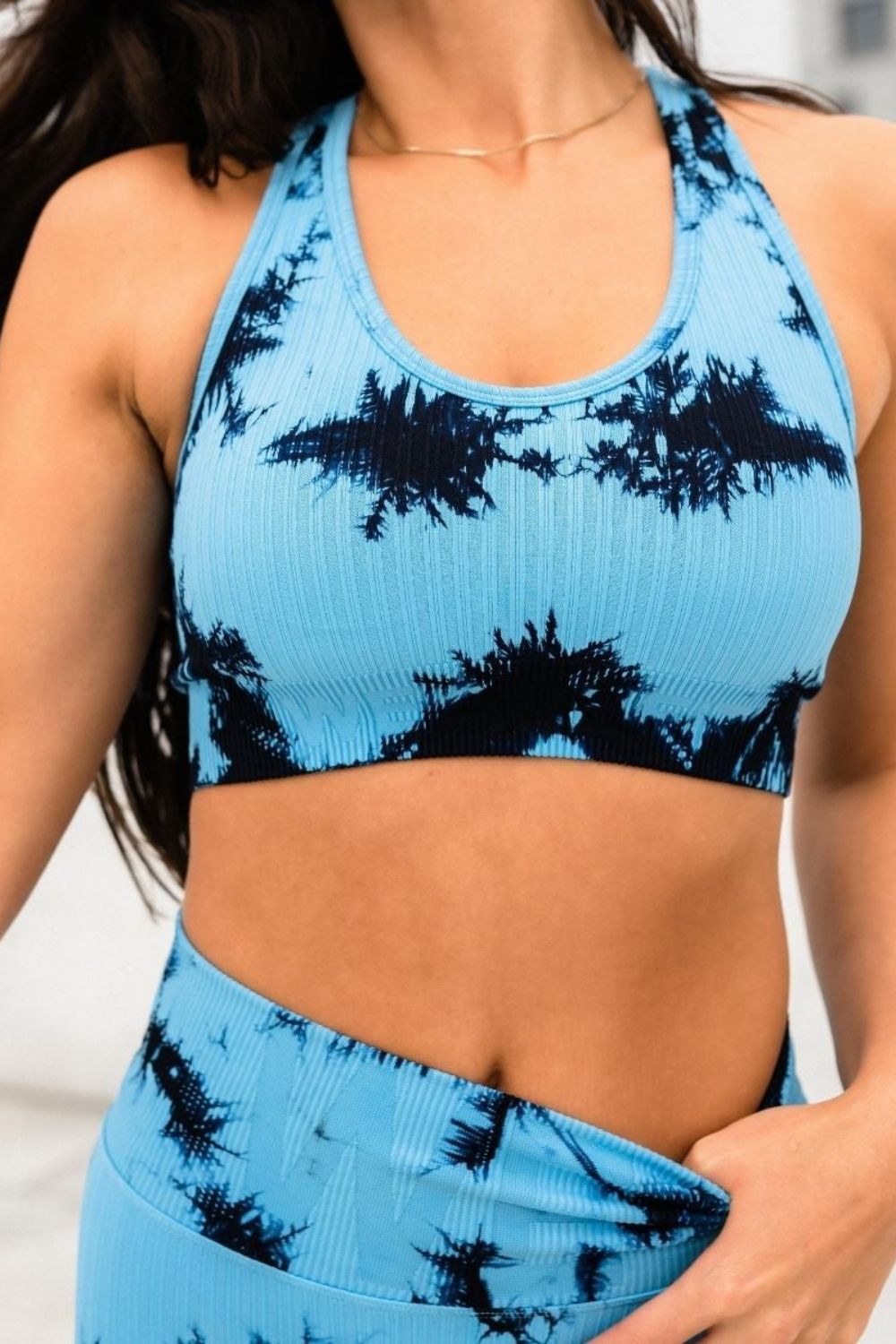 Blue Tie Dye Seamless Bra